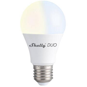 Shelly Bec 9W E27 Duo WW/CW, WiFi, 800 lm, 2700 K - 6500 K, Alb