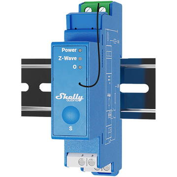 Releu inteligent Shelly Releu 1 canal pentru sina DIN  Qubino Pro 1, 16A, albastru, 94x19x69mm