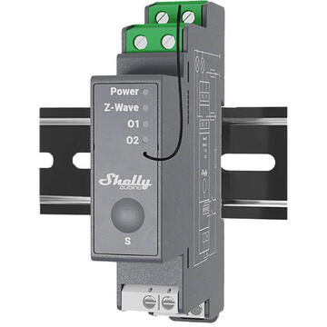 Releu inteligent Shelly Releu 2 canale pentru sina DIN  Qubino Pro 2, 16 A pe canal, gri, 94x19x69mm