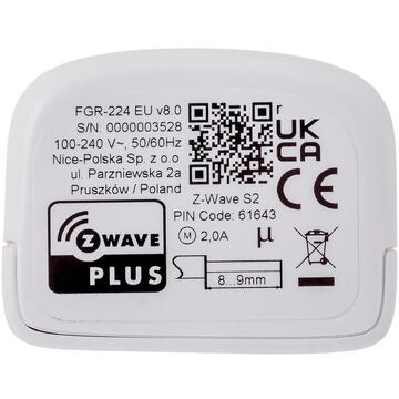 Controler pentru jaluzele FIBARO FGR-224, 38.2x20.3x42.5mm