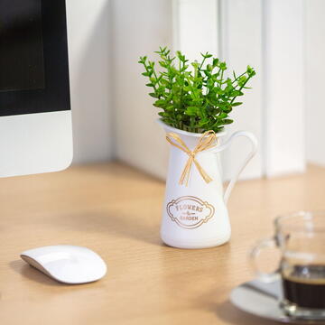 Decor plante artificiale - în ulcior - 11 x 18 cm - 2 tipuri