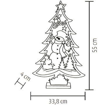 Somogyi Decor de masa cu LED si fir optic, brad color din lemn