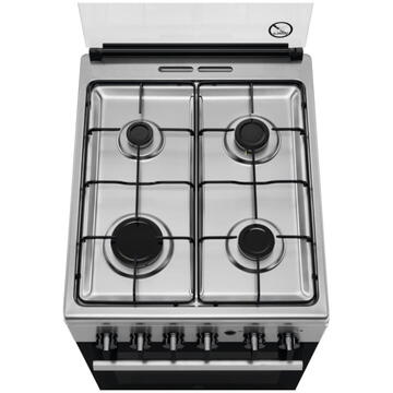 Electrolux LKG504002X, 4 arzatoare gaz, Autocuratare catalitica, Grill, Timer, Inox