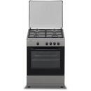 Heinner HFSC-SME60SL, 4 arzatoare, Dispozitiv siguranta plita si cuptor, Supapa de siguranta, Duza GPL, Argintiu