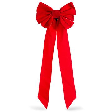 Decor fundiță - catifea, roșu - 26 x 77 cm