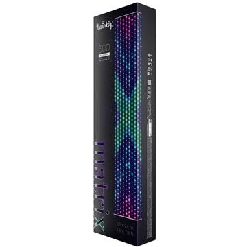 Twinkly Matrix - 500 RGB LED Pearl-shaped lights, clear wire, 1.7x7.8ft F-plug type