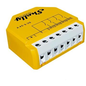 Releu inteligent Shelly Qubino Wave i4 DC, Wireless, 0.3 W, Galben