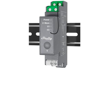 Releu inteligent Shelly Releu 2 canale pentru sina DIN  Qubino Pro 2, 16 A pe canal, gri, 94x19x69mm