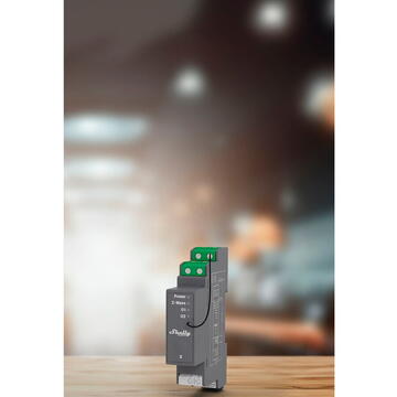 Releu inteligent Shelly Releu 2 canale pentru sina DIN  Qubino Pro 2, 16 A pe canal, gri, 94x19x69mm