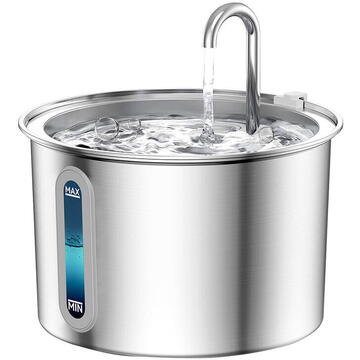 Oneisall Fântână de apă din oțel inoxidabil  pentru câini și pisici Capacitate 2l