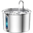 Oneisall Fântână de apă din oțel inoxidabil  pentru câini și pisici Capacitate 2l