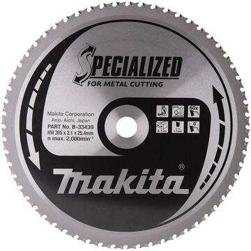 Makita B-33439 Panza ferastrau circular metal/otel, 305x25.4x2.1mm, 60T