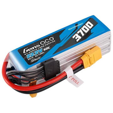 Gens Ace G-Tech 3700mAh 22.2V 60C 6S1P XT90 Lipo Battery Pack