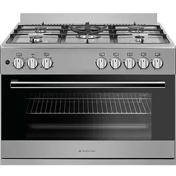 Aragaz mixt 5 arzatoare gaz, Cuptor electric, 90x60cm, Studio Casa, FE90/60 Multifunctional, Grill electric, Rotisor, 2 ventilatoare, Aprindere electrica, Inox