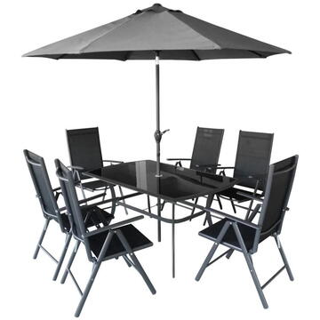 HECHT SHADOWSET - Set mobilier de gradina (1+6) si umbrela