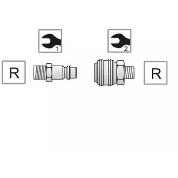 DEDRA-EXIM Set cuple rapide cu filet exterior 1/2"