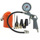 DEDRA-EXIM Set de aer comprimat, pistol cu manometru, furtun 3m + 8x accesorii