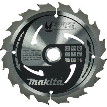 Makita MFORCE - Panza fierastrau circular, lemn, 165x20x2 mm, 16 dinti