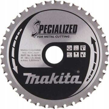 Makita Pânză de ferăstrău  oțel SPECIALIZED 185x1,9x30 mm 36 dinți B-33417