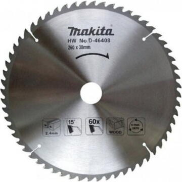 Makita Pânză de ferăstrău circular 260 x 30 mm, 60 T