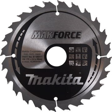 Makita Lamă de ferăstrău circular, Makforce TCT, 170 x 30 mm, 24 dinți