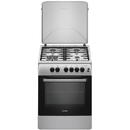 Samus SM664XPGS1, 4 arzatoare, 1 WOK, Aprindere electrica, Timer, Inox/Argintiu