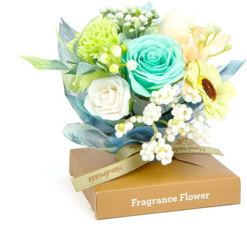 GLOBIZ Decor cu flori artificiale - trandafir - 11 x 11 x 14 cm