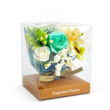 GLOBIZ Decor cu flori artificiale - trandafir - 11 x 11 x 14 cm