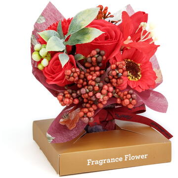 GLOBIZ Decor cu flori artificiale - trandafir - 11 x 11 x 14 cm