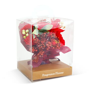 GLOBIZ Decor cu flori artificiale - trandafir - 11 x 11 x 14 cm