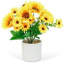 GLOBIZ Plantă artificială decorativă - Floarea-soarelui - 20 x 8 cm