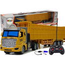 Lean Toys Camion cu remorcă mare, telecomandă, 27 MHz, 1:48, galben