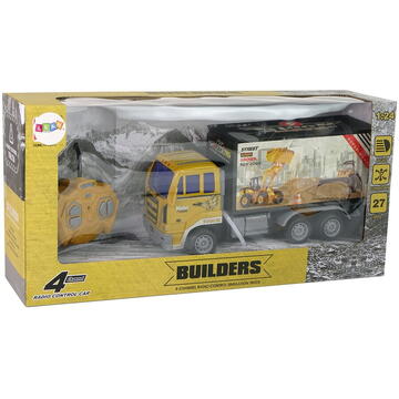 Lean Toys Camion de construcții cu telecomandă 1:24 Galben