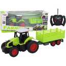 Lean Toys Tractor RC cu telecomandă și remorcă, 1:16, verde