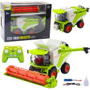 Lean Toys Combină de recoltat cu heder de cereale 2 în 1, telecomandă, efect de fum RC 2.4G