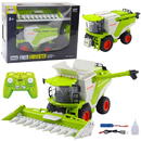 Lean Toys Combină de recoltat cu heder de recoltat porumb 2 în 1, telecomandă RC, efect de abur 2.4G