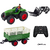Lean Toys Tractor agricol cu ​​remorcă și furci, controlat de la distanță, RC 2.4G