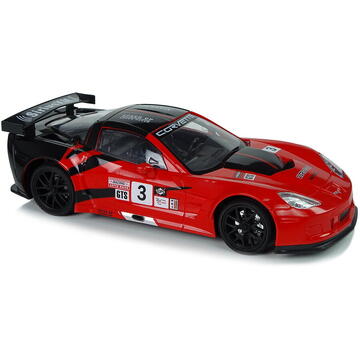 Lean Toys Mașină sport de curse cu telecomandă, 1:18 Corvette C6.R, lumini roșii 2.4 G