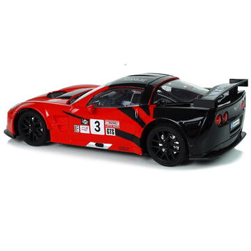 Lean Toys Mașină sport de curse cu telecomandă, 1:18 Corvette C6.R, lumini roșii 2.4 G
