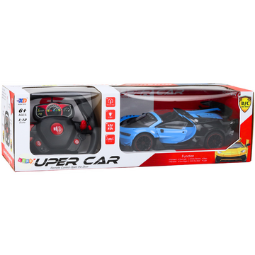 Lean Toys Mașină sport RC cu telecomandă 1:12, cu uși deschise, albastră