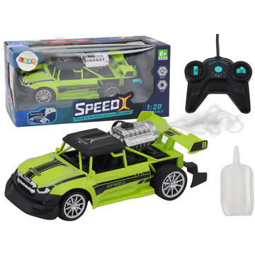 Lean Toys Mașină RC controlată cu efect de fum, 1:20, lumini verzi