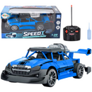 Lean Toys Mașină RC cu telecomandă 1:20, efect de fum, albastră