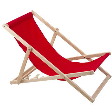WOODOK Șezlong de plajă, din lemn roșu