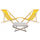 Set  masă + 2 șezlonguri galbene, Woodok