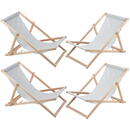 Set de patru șezlonguri, gri deschis, Woodok, asamblate