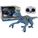 Lean Toys Sunete de dinozaur Velociraptor cu telecomandă, răcnește albastru