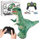 Lean Toys Dinozaur RC gonflabil mare, cu telecomandă, verde, 130 x 190 cm