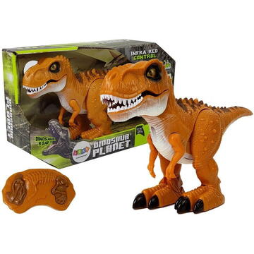 Lean Toys Dinozaur cu telecomandă R/C, lumină sonoră din bronz, Tyrannosaurus