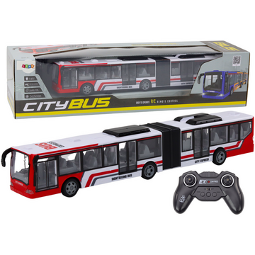 Lean Toys Autobuz urban cu telecomandă RC roșu și alb