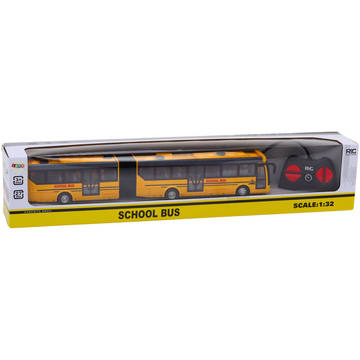 Lean Toys Autobuz școlar articulat cu telecomandă, 1:32, galben